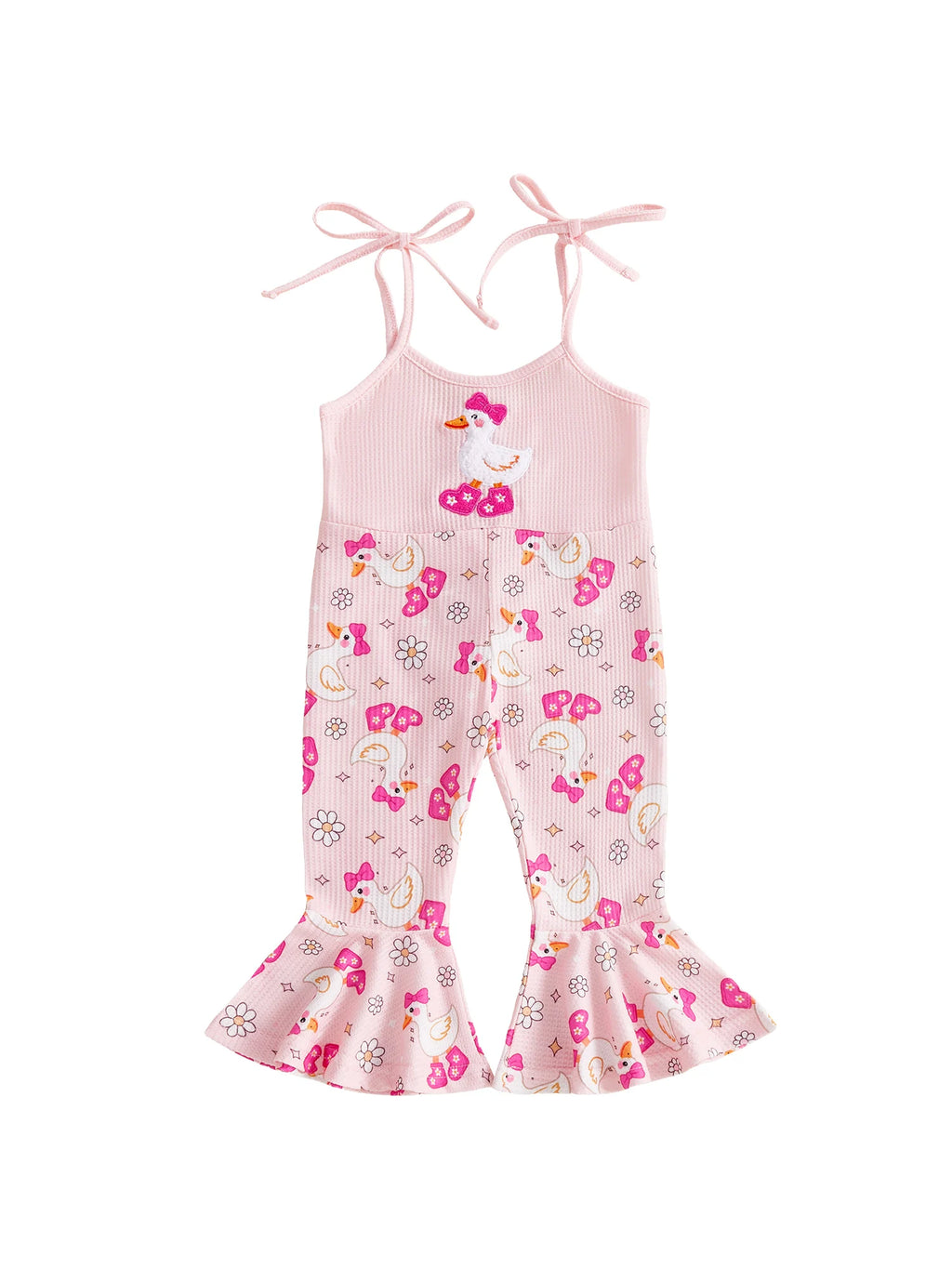 Infant Girl Duck Embroidered Jumpsuit