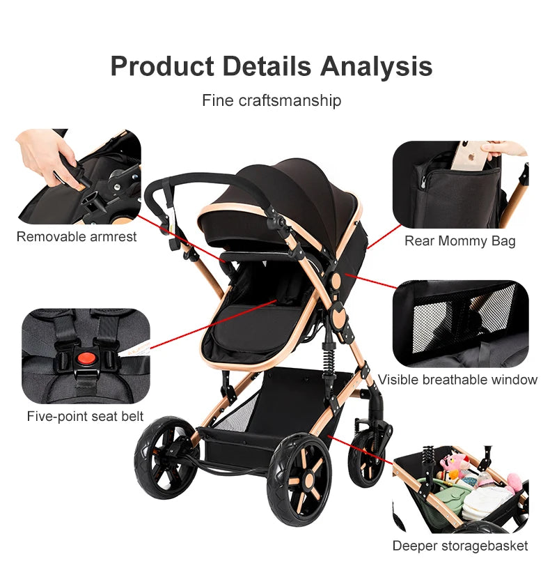 Luxury 3-in-1 Baby Travel Stroller