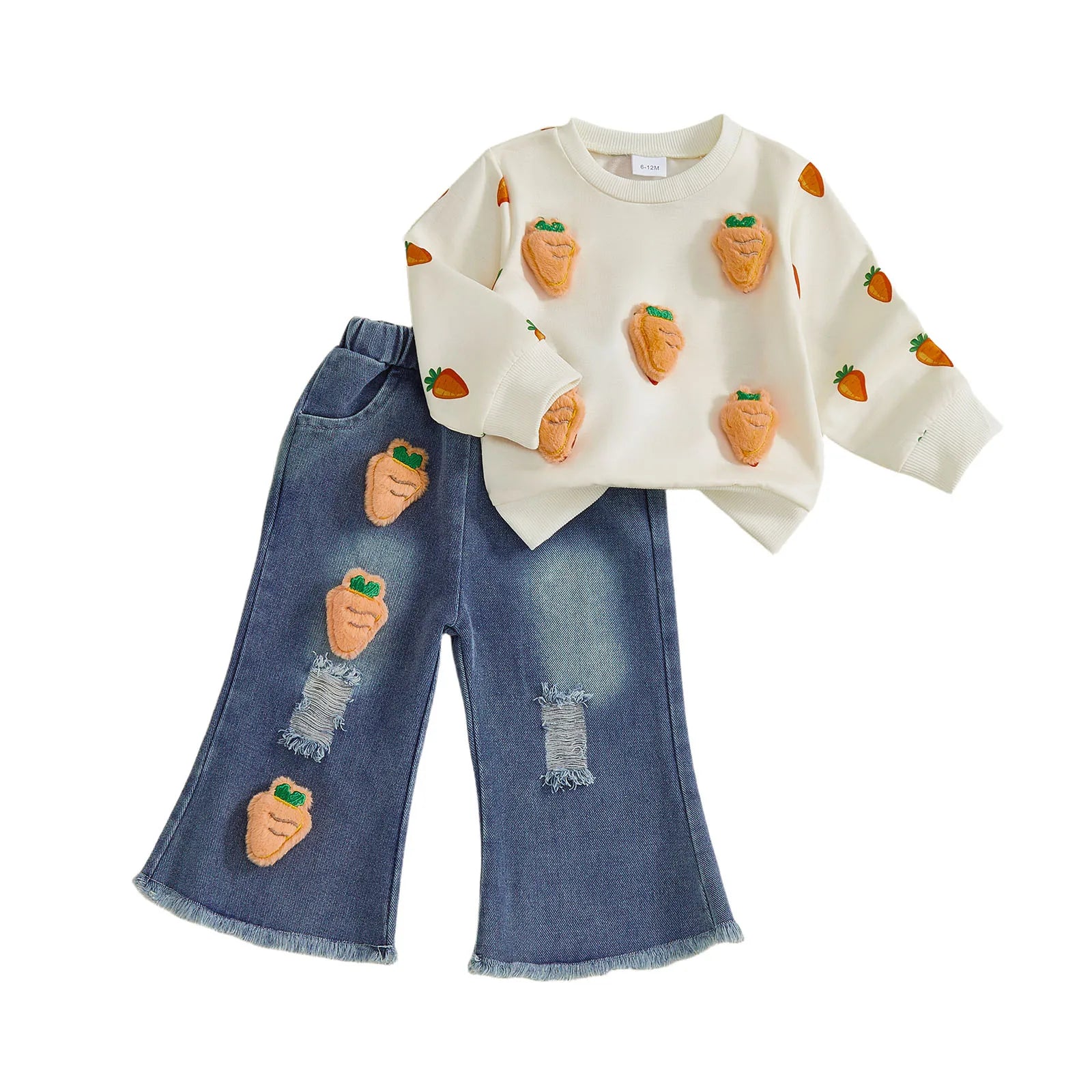 Toddler Girls Bunny & Carrot Outfit Set