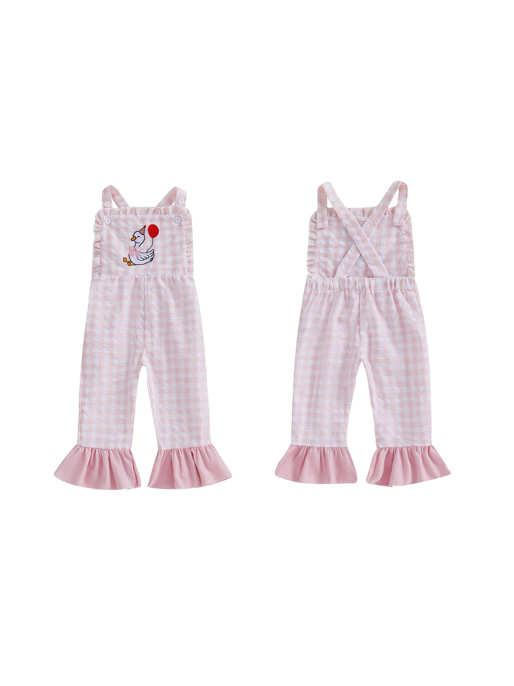 Toddler Girl Plaid Goose Jumpsuit