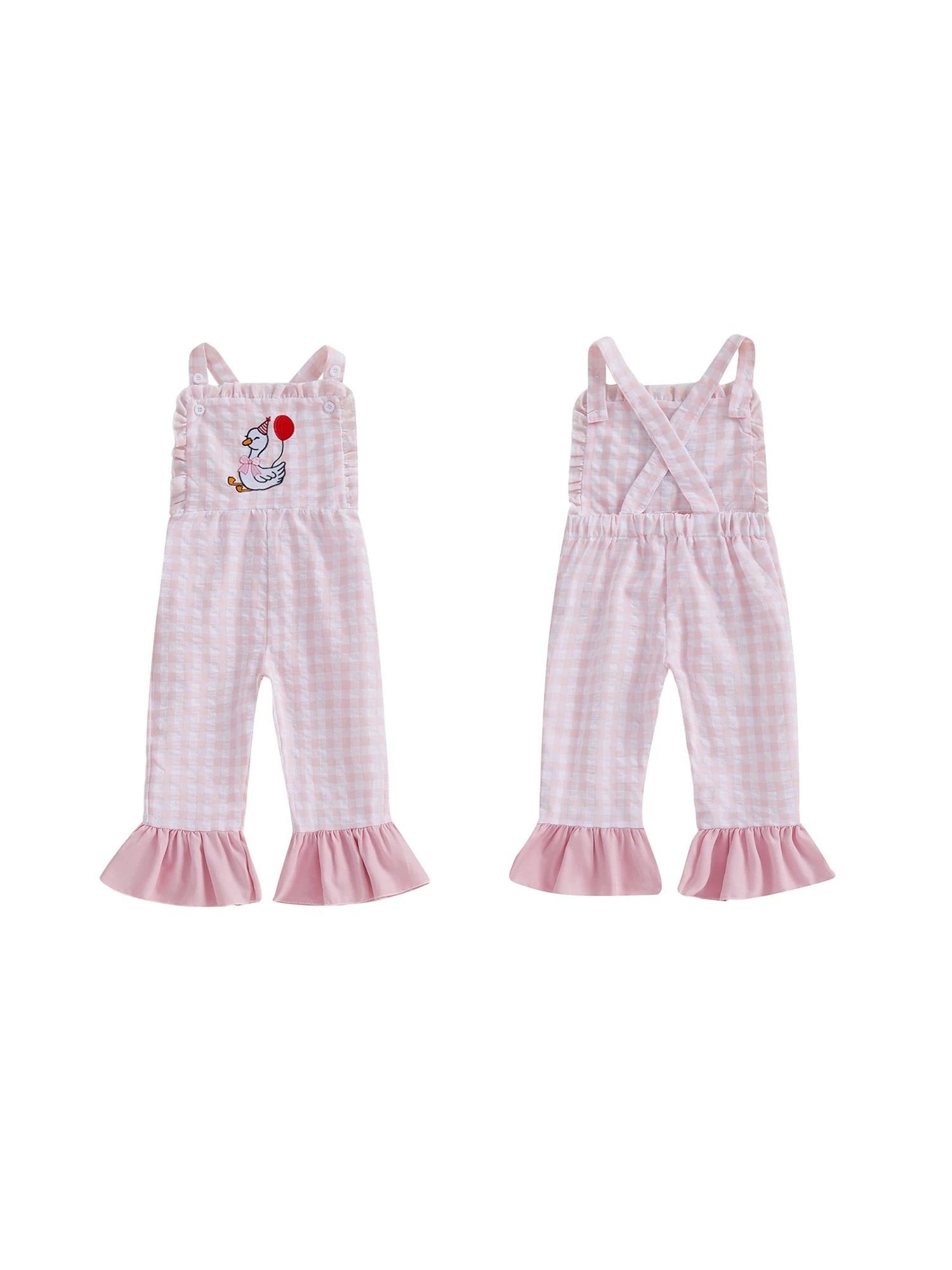 Toddler Girl Plaid Goose Jumpsuit