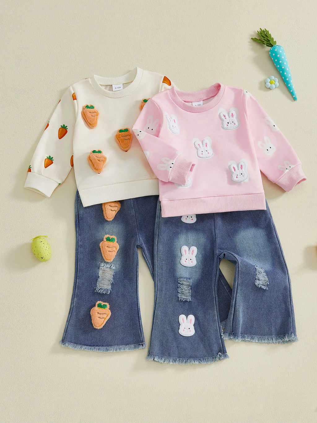 Toddler Girls Bunny & Carrot Outfit Set