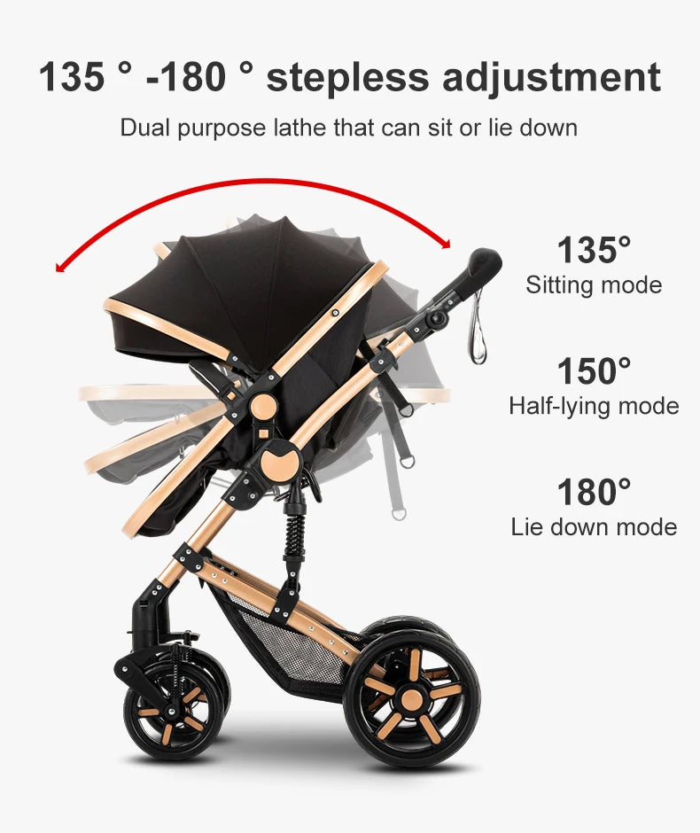 Luxury 3-in-1 Baby Travel Stroller