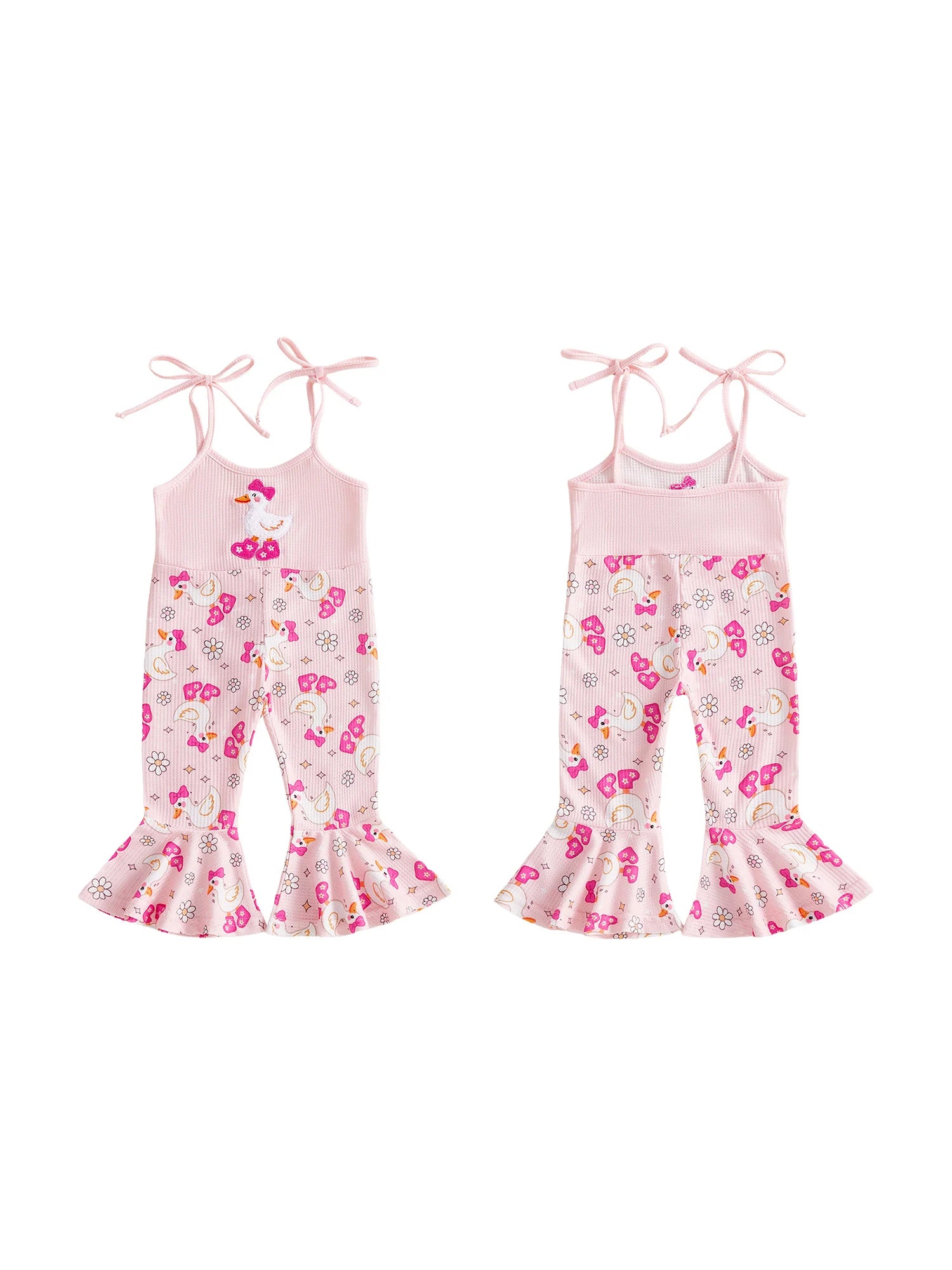 Infant Girl Duck Embroidered Jumpsuit