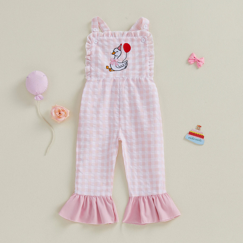 Toddler Girl Plaid Goose Jumpsuit