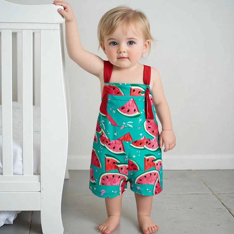 Girls Floral Romper with Pockets