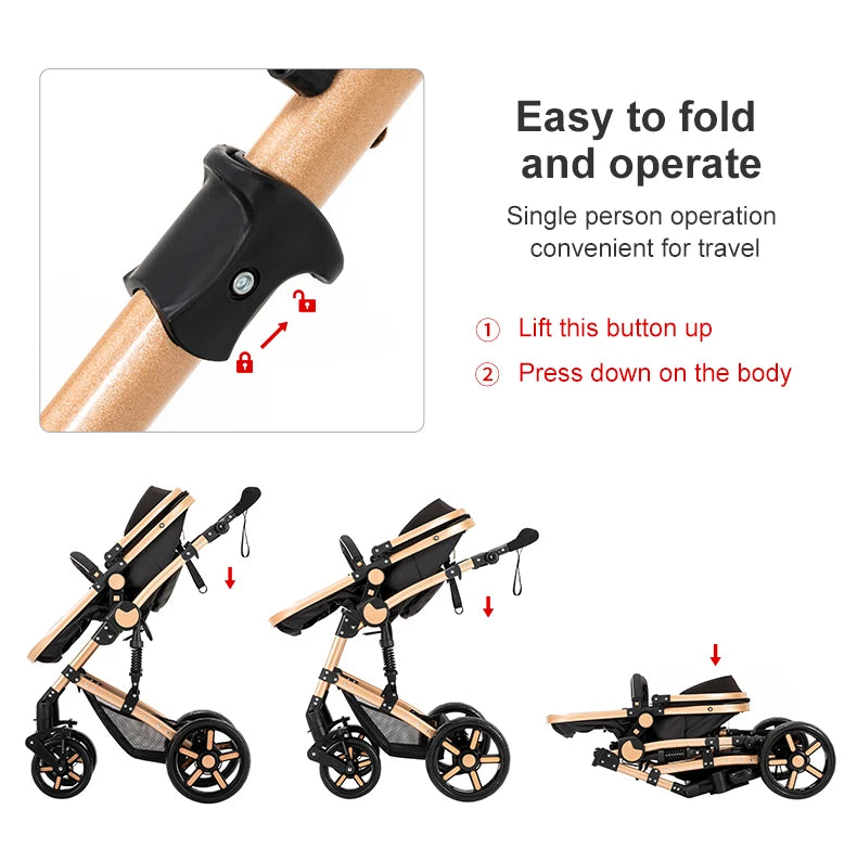 Luxury 3-in-1 Baby Travel Stroller
