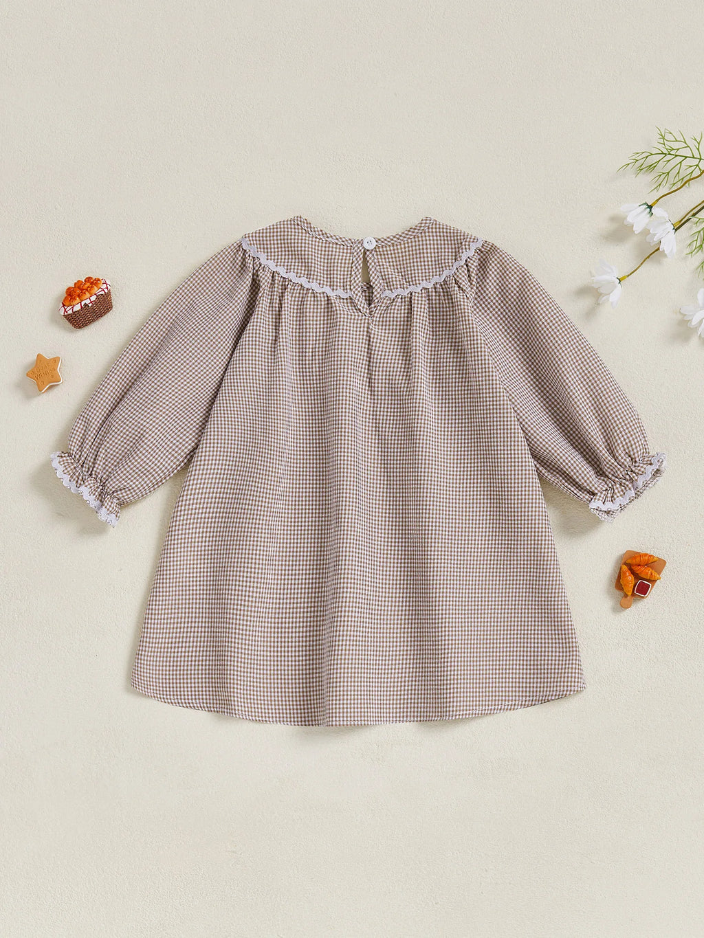 Girls Thanksgiving Turkey Plaid Dress