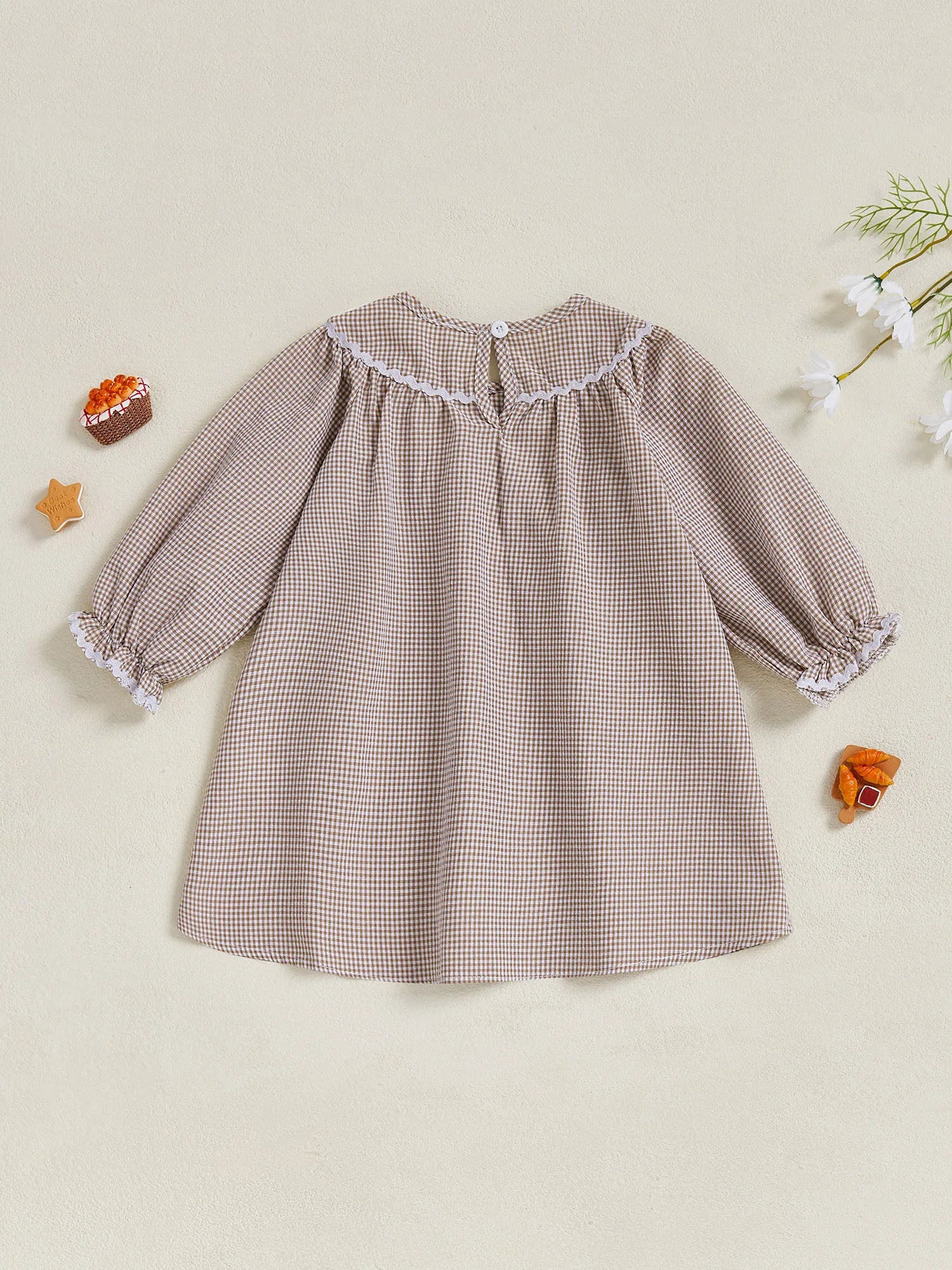 Girls Thanksgiving Turkey Plaid Dress