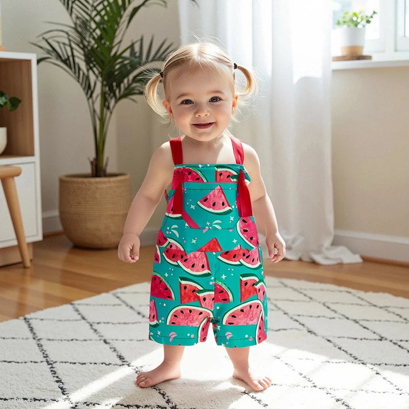 Girls Floral Romper with Pockets