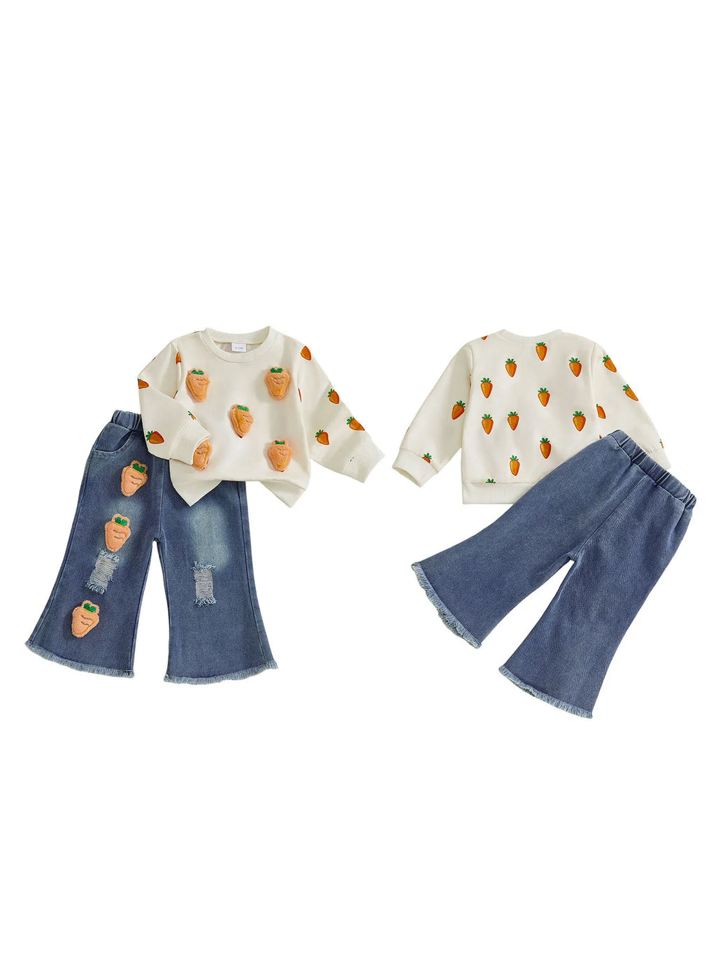 Toddler Girls Bunny & Carrot Outfit Set