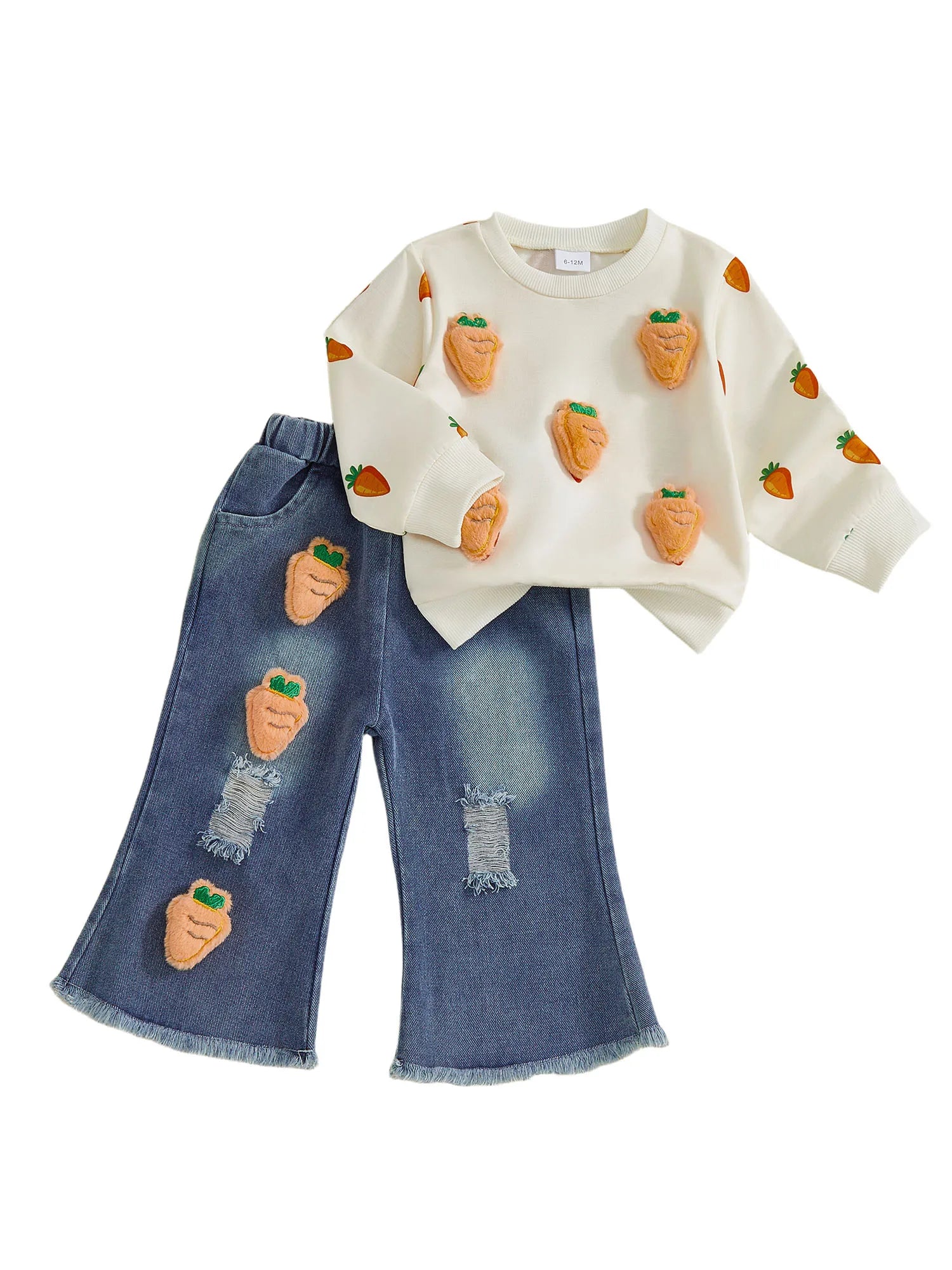 Toddler Girls Bunny & Carrot Outfit Set