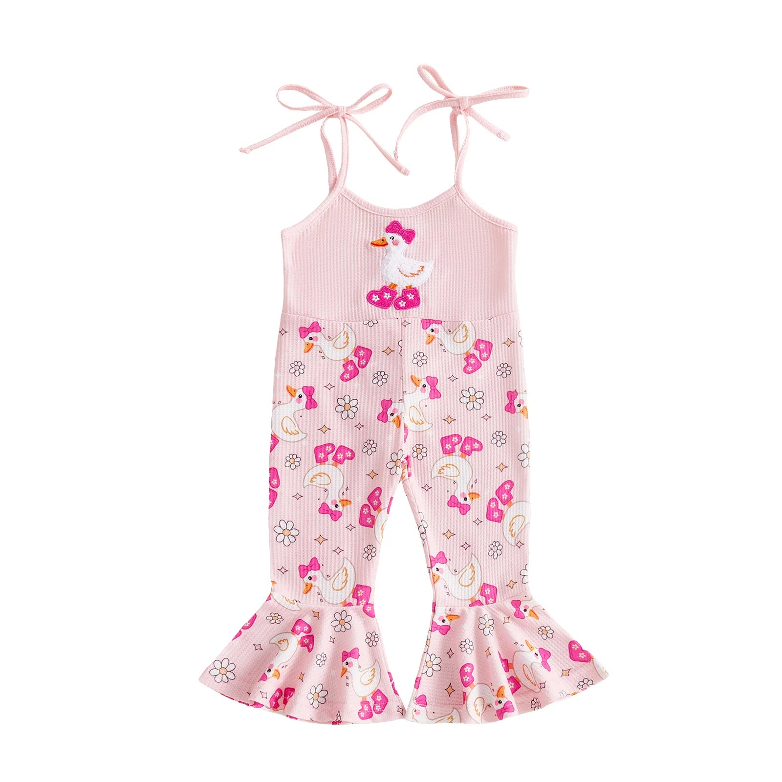 Infant Girl Duck Embroidered Jumpsuit