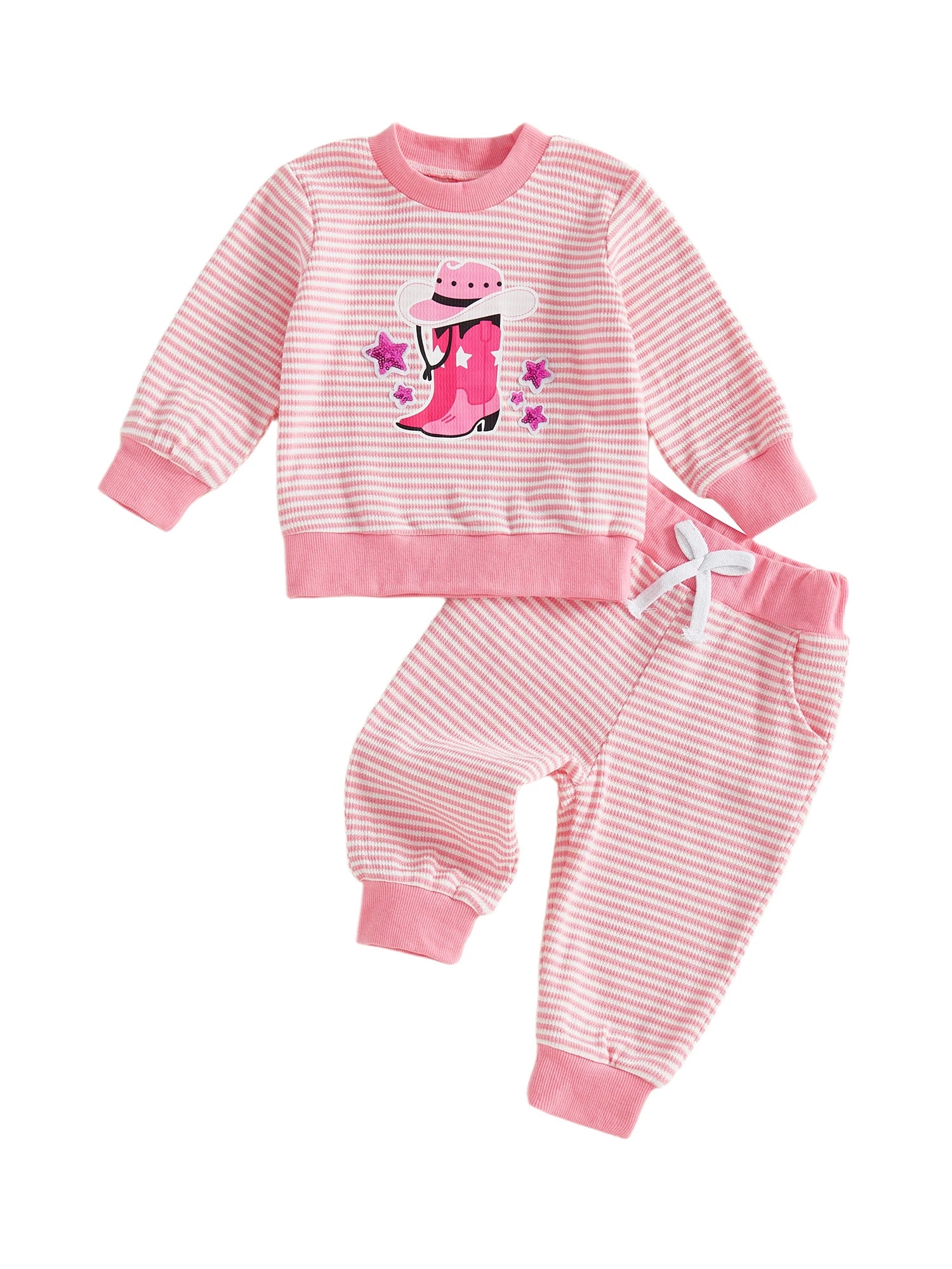 Infant Girl Striped Sweatshirt Set