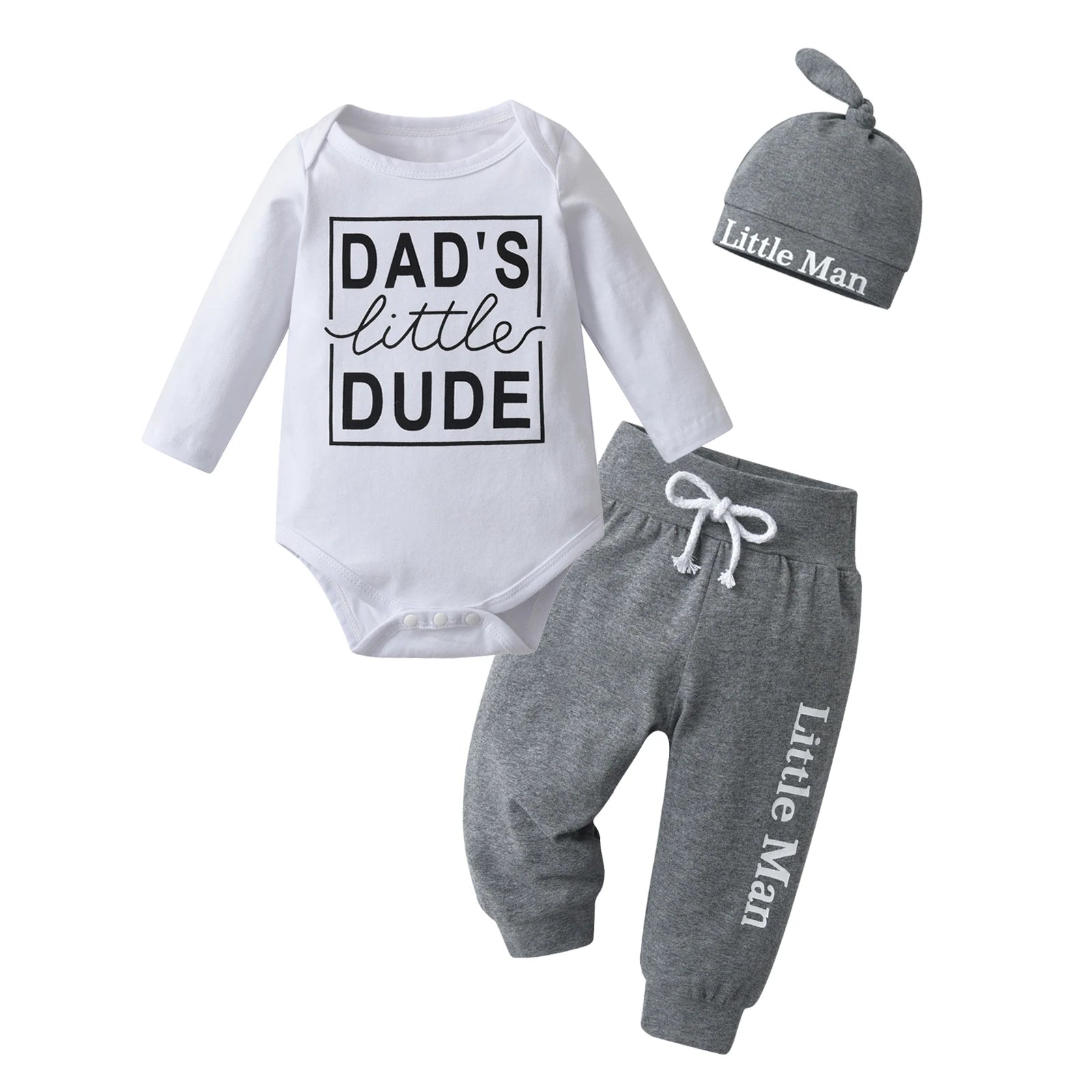 Newborn Baby Boy 3-Piece Letter Outfit
