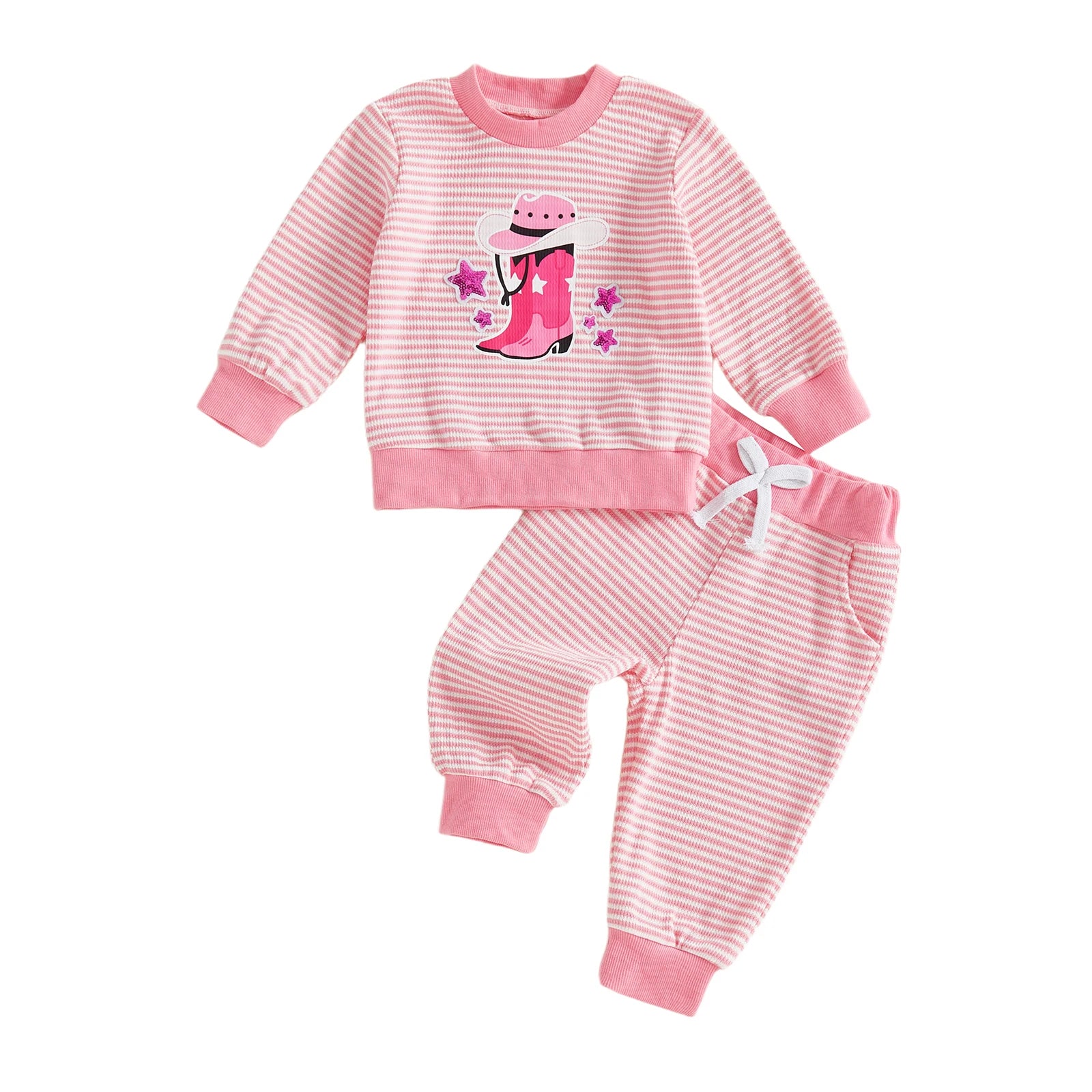 Infant Girl Striped Sweatshirt Set