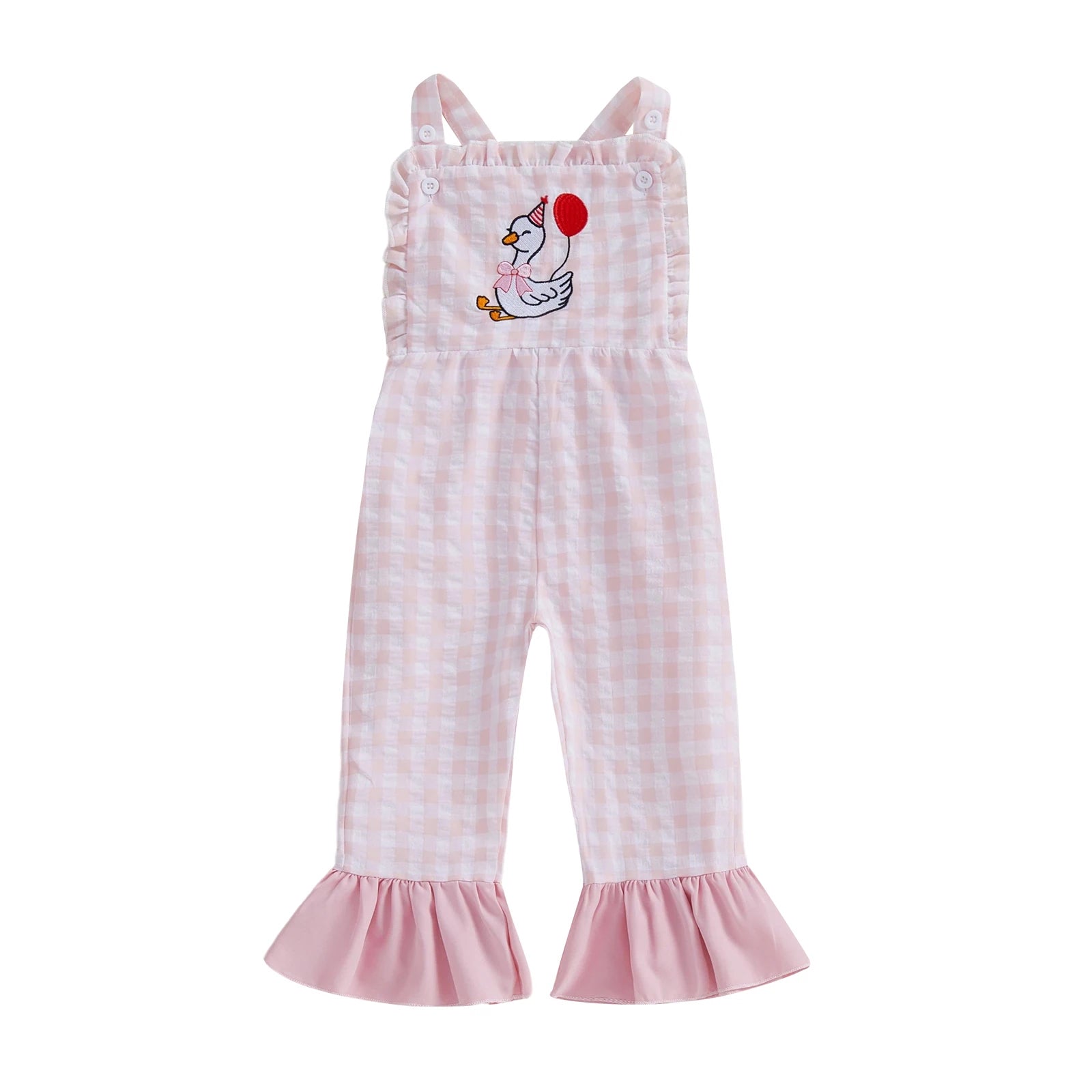 Toddler Girl Plaid Goose Jumpsuit